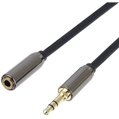 Afbeelding van PremiumCord 3,5 mm jack verlengkabel jackstekker mannelijke naar vrouwelijk afgeschermde audio hulpverlengkabel metalen stekkers M/F lengte 1,5 m