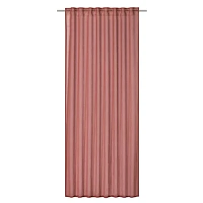 Afbeelding van Elbersdrucke gordijn met verborgen lussen Air 06 cognac rood halftransparant 255x140cm 201814 voor woonkamer slaapkamer keuken hal kinderkamer