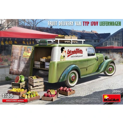 Afbeelding van 1:35 MiniArt 38044 Fruit Delivery VAN Typ 170V Lieferwagen Plastic Modelbouwpakket
