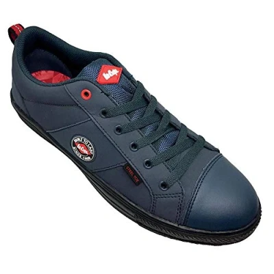 Afbeelding van Lee Cooper LCSHOE054 Workwear SB/SRA, retro honkballaarzen, uniseks, modern design, veiligheidsschoenen voor werk, marineblauw, 44 EU