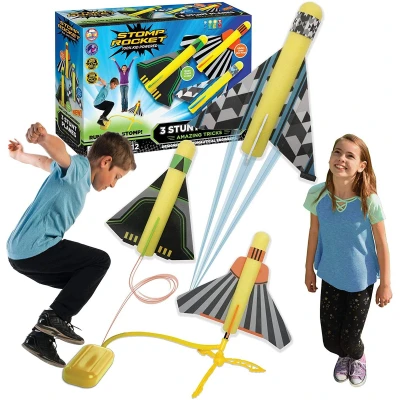 Afbeelding van Stomp Rocket Lanceerspeelgoed Stunt Planes Foam Geel 6 delig