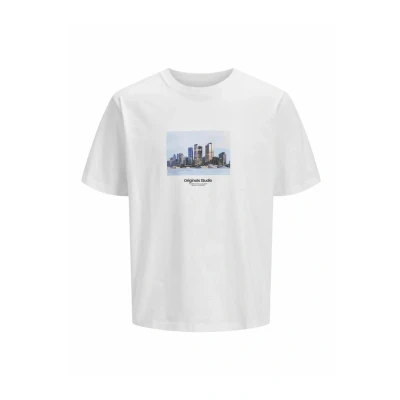 Afbeelding van Jack &amp; Jones Jorvesterbro Picture CREW NECK Tshirt print, Heren, Maat: XL, Bright white