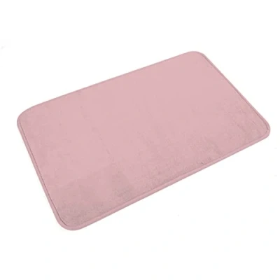 Image de Tapis de bain 45 x 75 cm microfibre unie vitamine Rose poudre Douceur d&#039;Intérieur