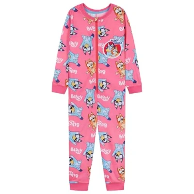 Afbeelding van BlueY Onesie van jersey voor meisjes, overall pyjama kinderen, Cosy cadeau meisjes (roze, 2 3 jaar), Roze