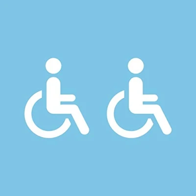Afbeelding van Autodomy Stickers voor gehandicapten, verpakking van 2 stuks auto, bestelwagen, vrachtwagen (wit)