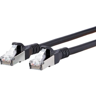 Afbeelding van Metz Connect 1308455000 E RJ45 Netwerkkabel, patchkabel CAT 6A S/FTP 5.00 m Zwart Snagless 1 stuk(s)