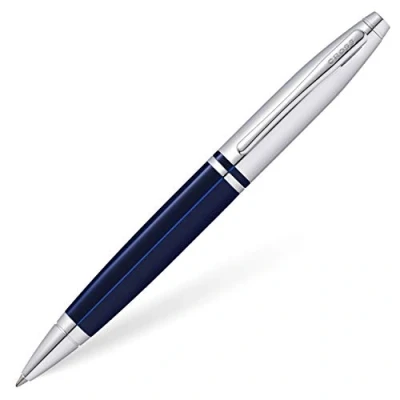 Afbeelding van CROSS Calais balpen in chroom en blauwe lak met premium geschenkdoos medium navulbare