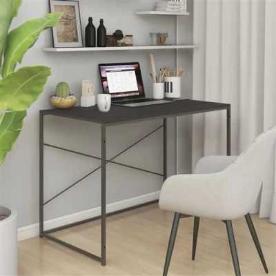 Afbeelding van vidaXL Computerbureau 110x60x70 cm bewerkt hout zwart