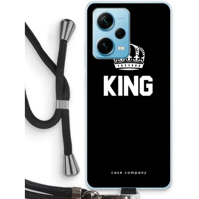 Afbeelding van Case Company® hoesje met Koord geschikt voor Xiaomi Redmi Note 12 Pro Plus King Zwart Telefoonhoesje Bescherming aan alle Kanten en Over de Schermrand