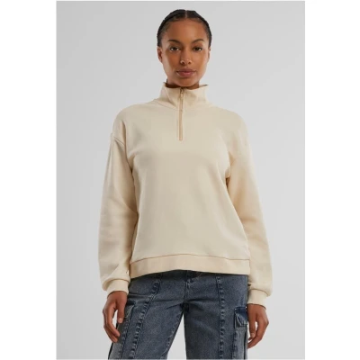 Afbeelding van Urban Classics Light Troyer Sweater, Dames, Maat: Medium, Whitesand