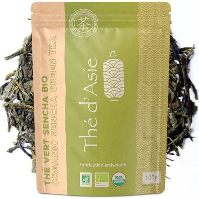 Afbeelding van Khla Biologische Sencha Groene thee Losse Zak 100g Navulverpakking Metalen Doos Iced Tea Verse &amp; Geurige Plantaardige Aziatische Herkomst China IJs of Warm