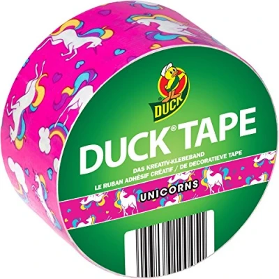 Afbeelding van Duck plakband 100 45 eenhoorn kleurrijk met eenhoornmotief voor decoratie, knutselen en verfraaien 48 mm x 9,1 m