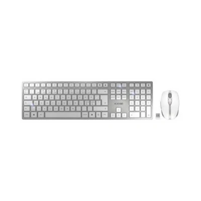 Image de CHERRY DW 9100 SLIM Ensemble clavier et souris sans fil 2.4 GHz, Bluetooth 4.2 Pan Nordic blanc/argent