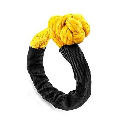 Afbeelding van QWORK® Soft Shackle Touw, lichtgewicht, synthetische slepen, 14T maximale breuk voor slepen en aanhangers, jacht, 12 mm x 50 cm