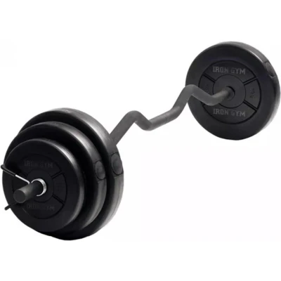 Afbeelding van Iron Gym Curlstang EZ Curl Bar met halterset halterschijven tot max. 23 kg Colour /