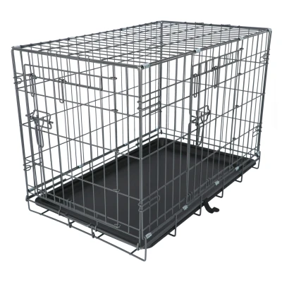 Afbeelding van Adori Safety+ Bench Met 2 Deuren Grijs Hondenbench 61x43x49 cm