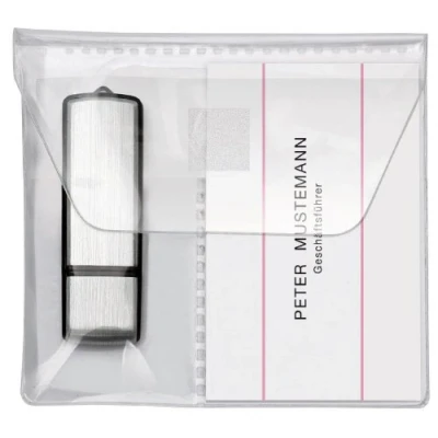 Image de Veloflex 2256010 Lot de 5 boîtiers mémoire USB Stick auto adhésive Polypropylène 10 x cm Transparent