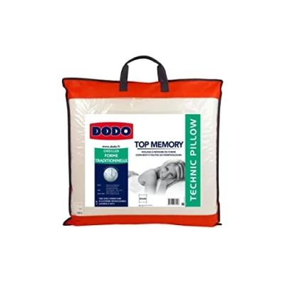 Afbeelding van DODO Kussen met traagschuim, 60 x cm, hoofdkussen ondersteuning van de nekwervelkolom, overtrek afneembaar en machinewasbaar op 40 C