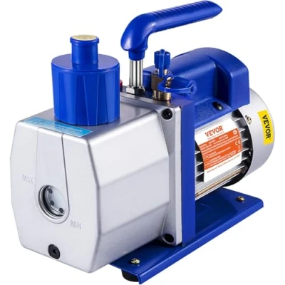 Afbeelding van VEVOR vacuümpomp 29,2 x 11,4 21,6 cm airconditioning 198,21 l/min 220 V 5 PA enkele trap auto reparatie vacuüm afvoer HVAC gereedschap