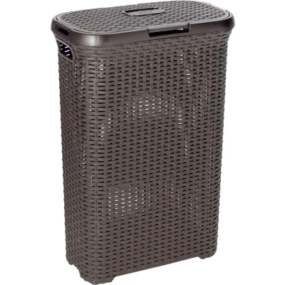 Afbeelding van Curver Style Wasmand met deksel 40 l Kunststof Bruin