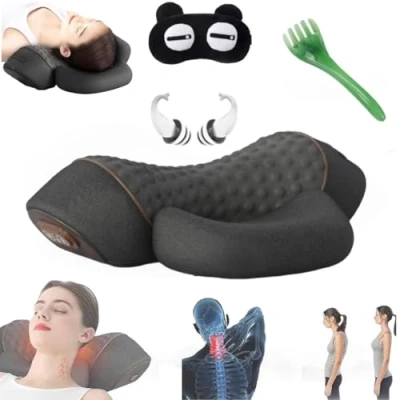 Afbeelding van Artuvate Fisiorest Core Hero 3 in 1 nekkussen, 1, diepe massage en ontspanning, met warmte, tractie voor slaaphulp, verlicht spierspanning