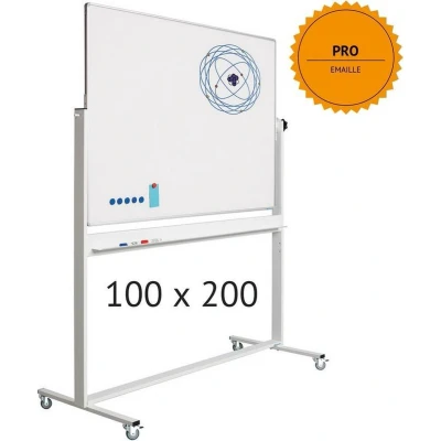 Afbeelding van Verrijdbaar whiteboard emaille 100 x 200 cm