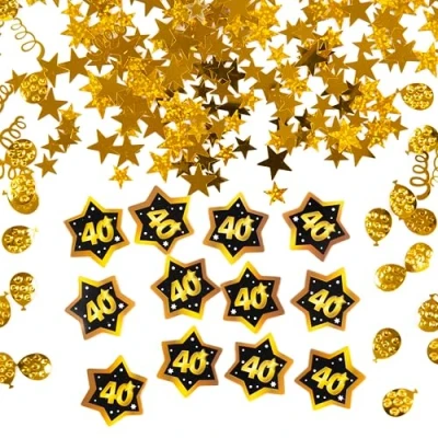 Afbeelding van Verjaardagsdecoratie confetti 3 stuks 40e verjaardag decoratie man vrouwen mannen