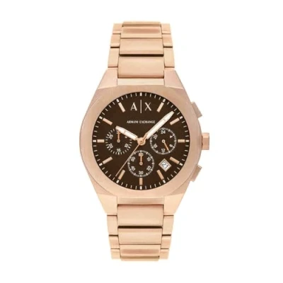 Afbeelding van Armani Exchange Heren horloge Roségoudkleurig met band