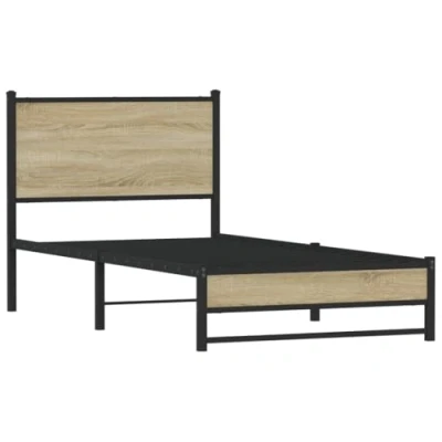 Afbeelding van Bedframe zonder matras metaal sonoma eikenkleurig 90x200 cm