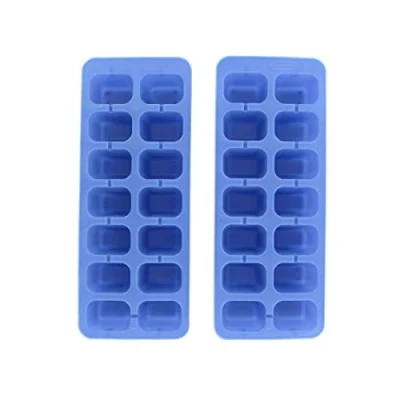 Afbeelding van Fackelmann 04212 ijsblokjesvorm, 2 stuks, blauw, ijsblokjesvorm voor 14 ijsblokjes, vorm kunststof, 23,6 x 9,2 cm