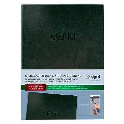 Afbeelding van Menukaart map Sigel A4 grijs voor 8 blad