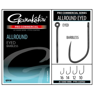 Afbeelding van Gamakatsu Pro Commercial Allround Eyed Barbless 14