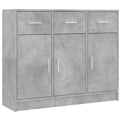 Afbeelding van Dressoir 91x28x75 cm bewerkt hout betongrijs
