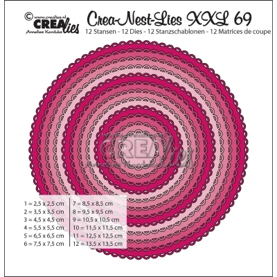 Afbeelding van Crealies Crea Nest Lies XXL no 69 Circles with open scallop max. 13,5x13,5 cm / CNLXXL69