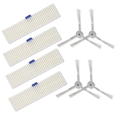 Afbeelding van GYing Voor Rowenta ZR740002 4 filters en zijborstels compatibel met Robot Explorer 60 serie stofzuigers