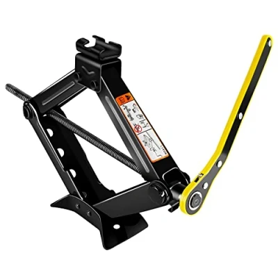 Afbeelding van YAOBLUESEA schaarkrik, autokrik, schaar, 88 435 mm, bandenwissel gereedschap, schaarlift zwengel (1,5 ton, zwart)