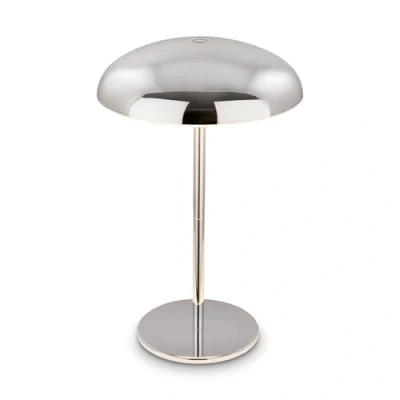 Afbeelding van BRILONER lampe de table sans fil LED IP44 avec bord lumineux, variateur tactile, batterie interchangeable, chevet fil, salon à poser, chevet, 19,5x30,5 cm, chrome