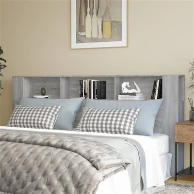 Afbeelding van Hoofdbordkast 220x18,5x104,5 cm grijs sonoma eikenkleurig