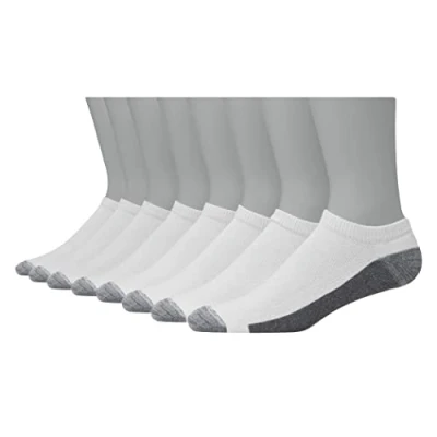 Afbeelding van Hanes Herensokken, Max Cushioned Low Cut Socks, 6 en 8 stuks, wit, paar, eenheidsmaat, paar