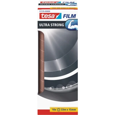 Afbeelding van Tesafilm Ultra Strong, ft 33 m x 15 mm, toren van 10 rolletjes 12 stuks