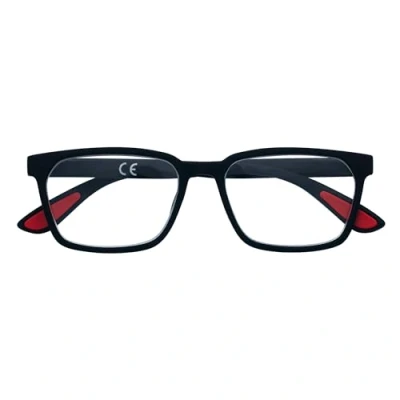 Image de Lunettes de lecture à touche Soft Touch Zippo®, faites avec un cadre lignes douces, idéale pour les hommes et femmes, dioptrie +3,50, couleur noire, vente aux enchères en rouge interne