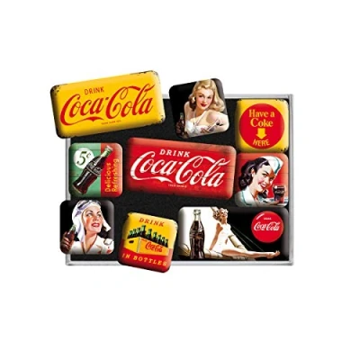 Afbeelding van Coca Cola Yellow Mix Magneetset 9 originele magneetjes