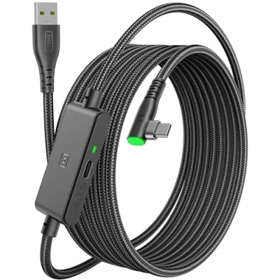 Afbeelding van INIU 5 m Link kabel, compatibel met Meta/Oculus Quest 3/2/Pro en Pico 4 Steam VR/gaming pc, high speed gegevensoverdracht, USB A 3.0 naar C Lnk Cable voor VR headset, aparte poort