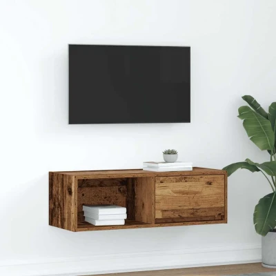 Afbeelding van vidaXL TV meubel 80x31x25,5 cm bewerkt hout oud houtkleurig