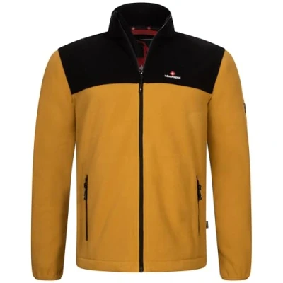 Afbeelding van Höhenhorn Badus Troyer Veste polaire Pour homme avec fermeture éclair intégrale l&#039;extérieur, la randonnée, le trekking, jaune moutarde/noir, L
