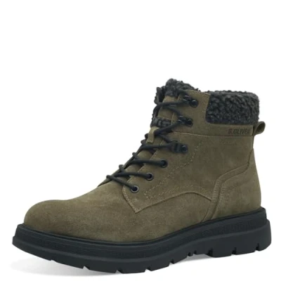 Afbeelding van s.Oliver Veterboots, Heren, Maat: 40, Khaki Leer en textiel