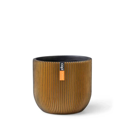 Afbeelding van Pot bol Groove 24x21 zwart goud Capi Europe