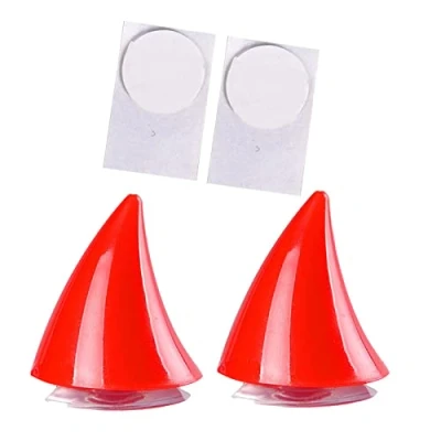 Afbeelding van Set van 2 decoratieve stickers Voor motorhelm Demonhoorn fietshelm Rood