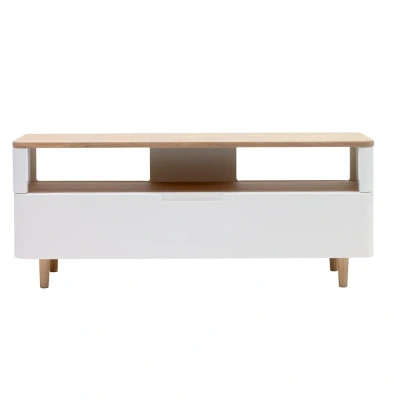Afbeelding van Rune tv meubel 120 cm eikenhout naturel/wit