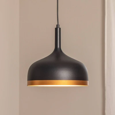 Afbeelding van Sivani MR 826 hanglamp, zwart/goud, metaal, Ø 30 cm